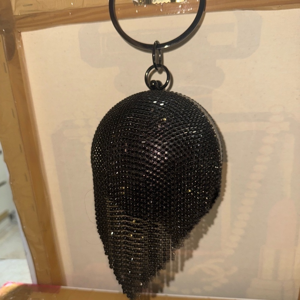 Black Chain Fringe Bag